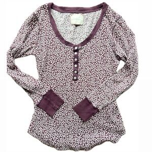 VINTAGE Y2K Victoria’s Secret Henley Long Sleeve Purple White XS Twilightcore